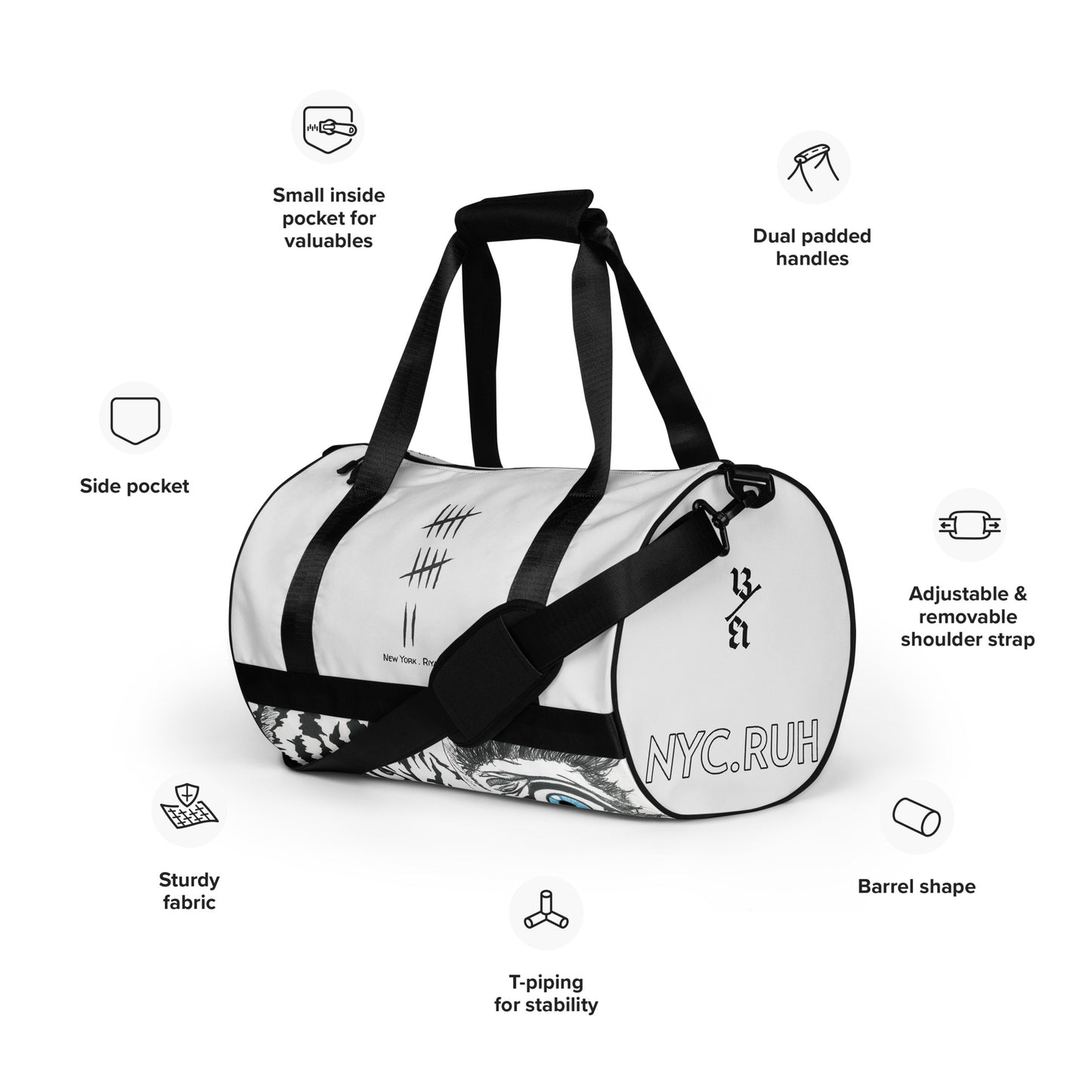 Duffel gym bag (light Ash)