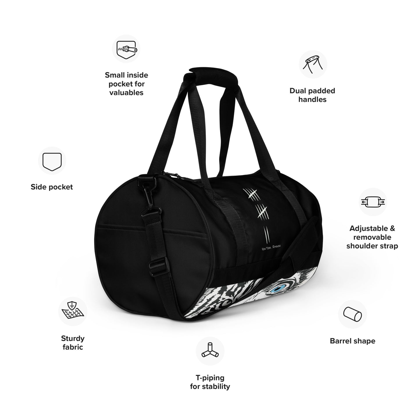 Duffel gym bag (black)