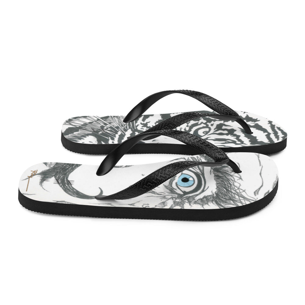 Flip-flops On Lu Boo Zebra Cork white black - KeeShoes